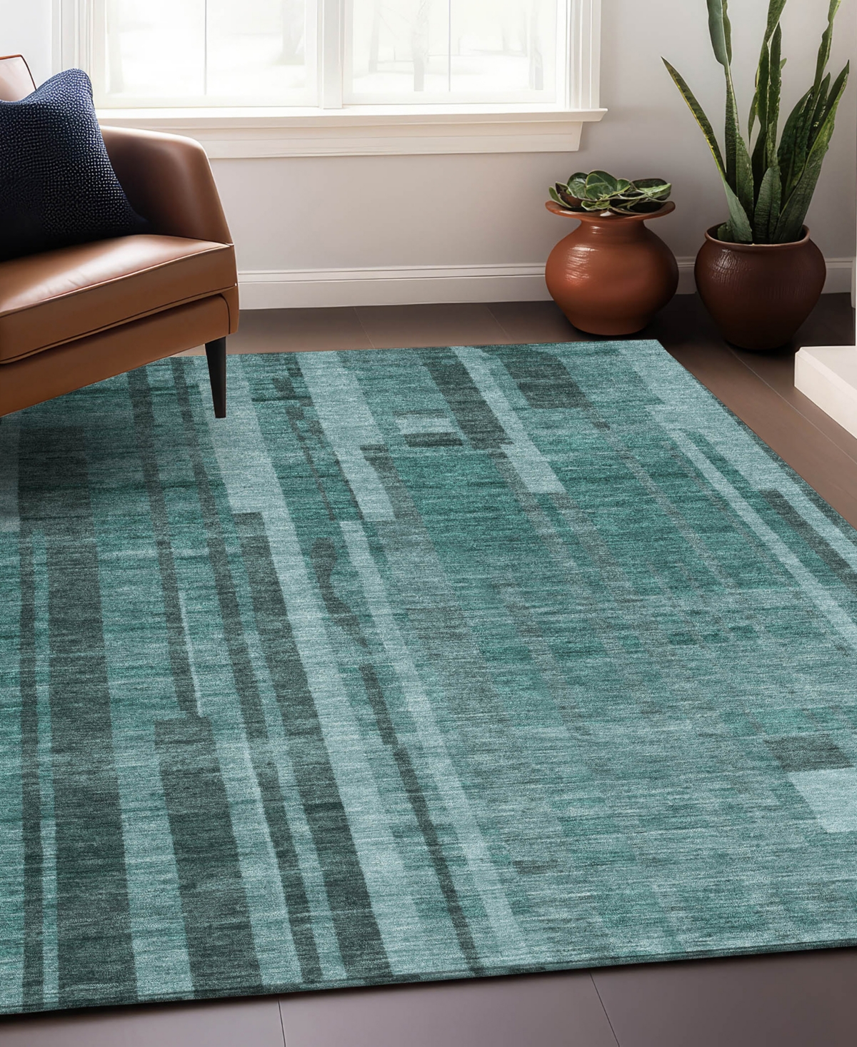 Addison Chantille Mahine Washable Acn1063 8'x10' Area Rug In Teal