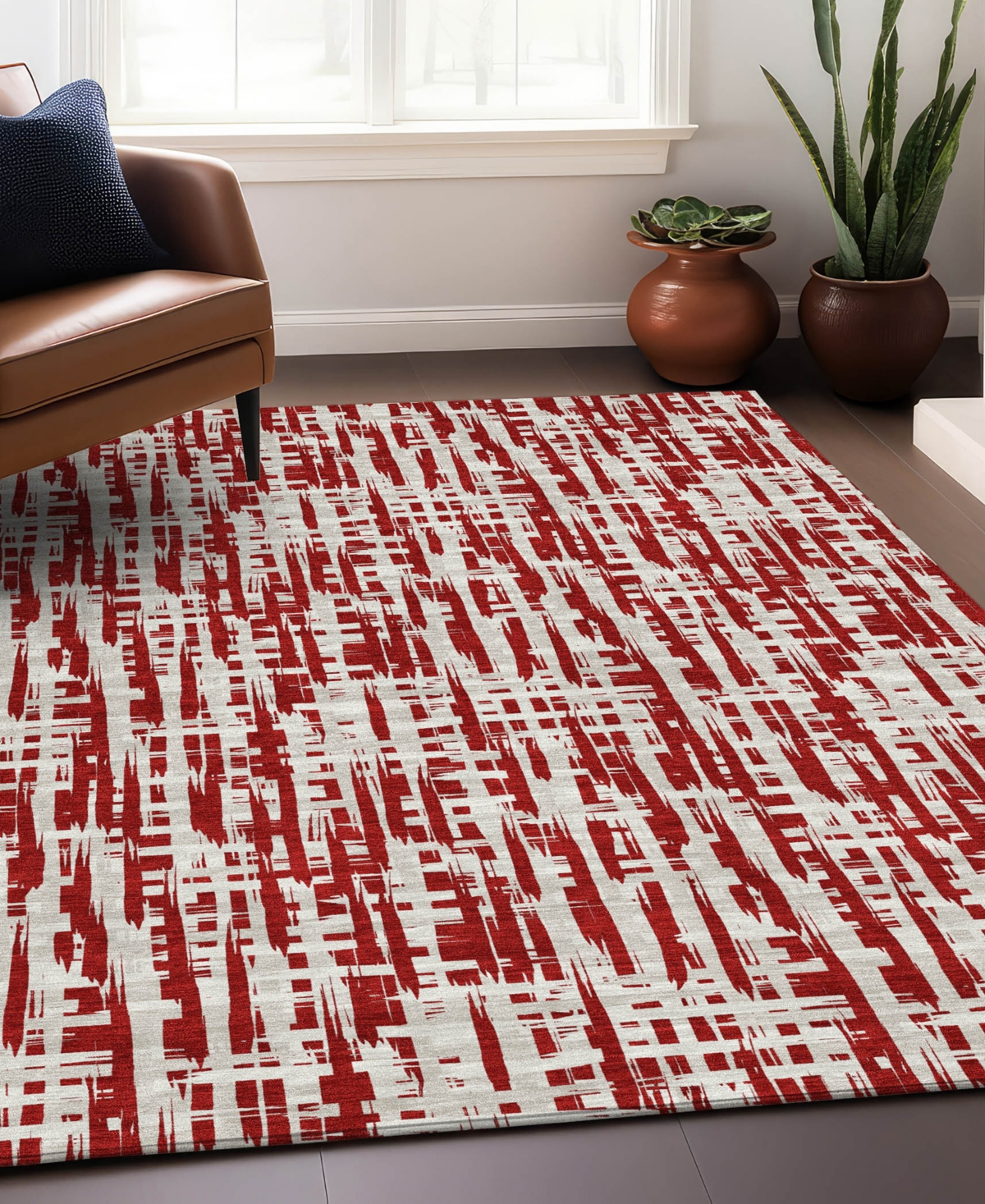 Addison Chantille Mahine Washable Acn1059 8'x10' Area Rug In Red