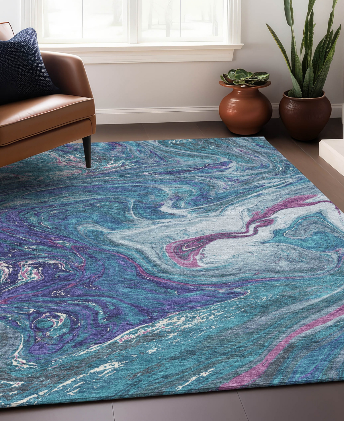 Addison Chantille Mahine Washable Acn1061 8'x10' Area Rug In Teal