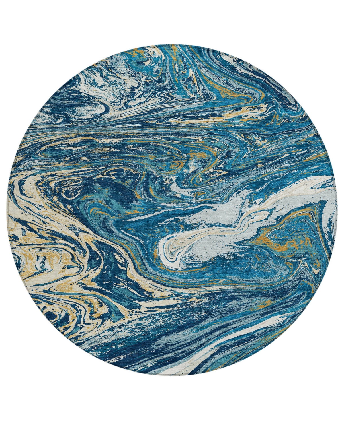 Addison Chantille Mahine Washable Acn1061 8'x8' Round Area Rug In Navy