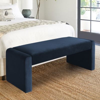 47" Velvet Benches Look, Velvet Waterfall Upholstered Bench