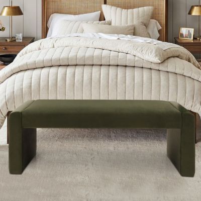 47" Velvet Benches Look, Velvet Waterfall Upholstered Bench