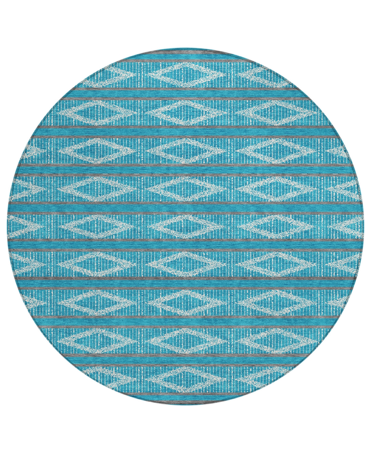 Shop Addison Chantille Machine Washable Acn1029 8'x8' Round Area Rug In Teal