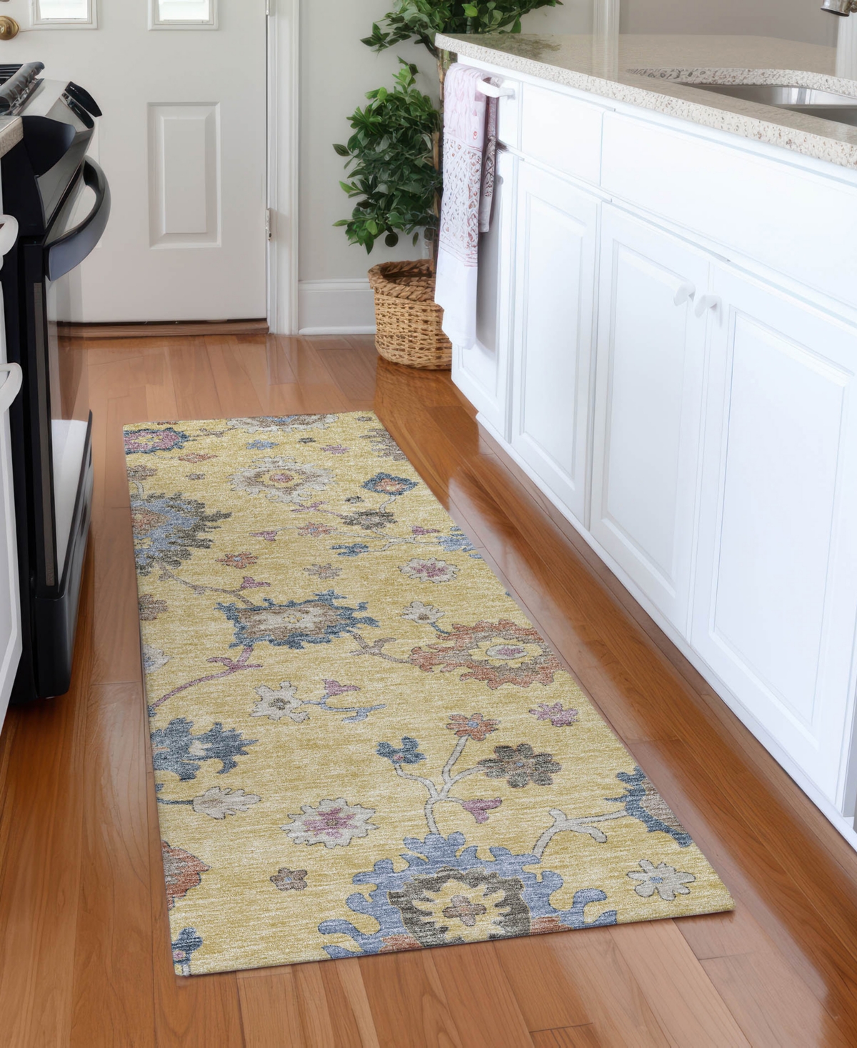 Addison Chantille Machine Washable Acn1218 2'3"x7'6" Runner Area Rug In Gold