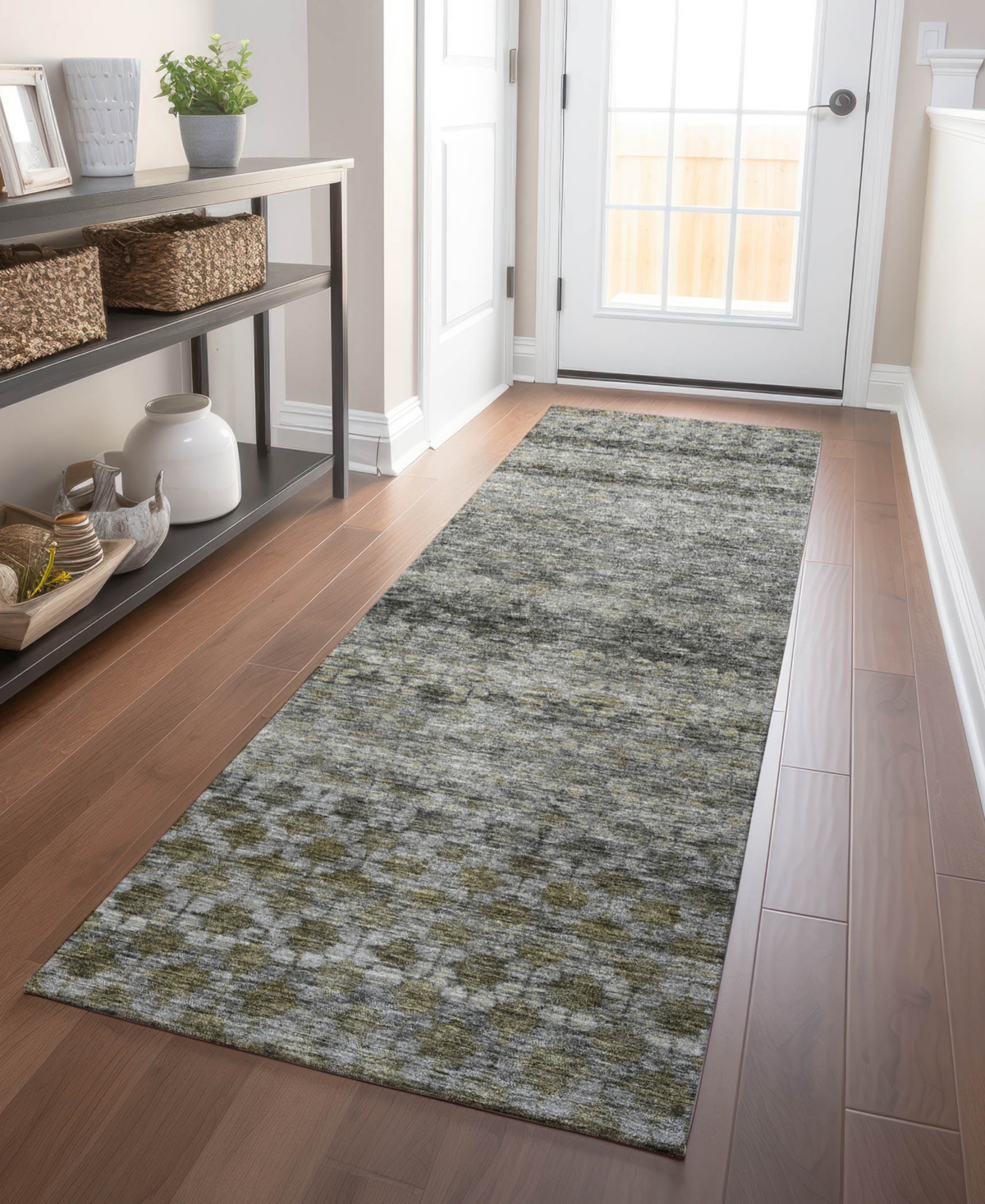 Addison Chantille Machine Washable Acn1168 2'3"x7'6" Runner Area Rug In Charcoal