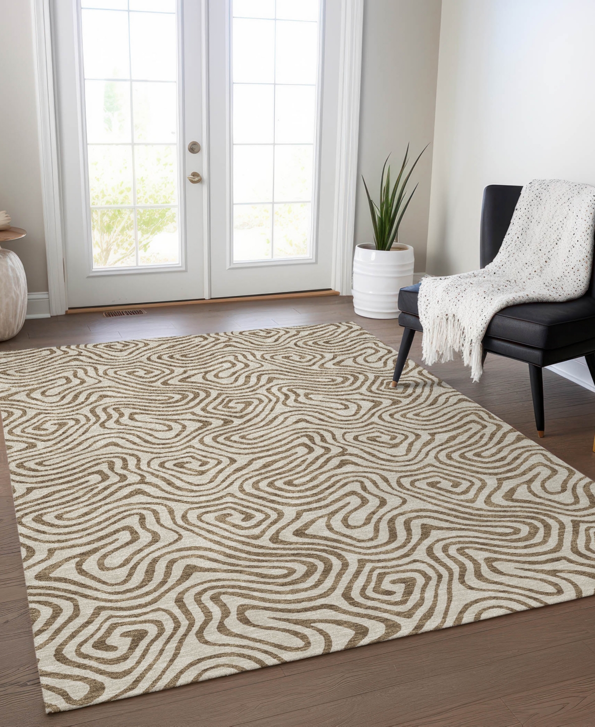 Addison Chantille Mahine Washable Acn1031 3'x5' Area Rug In Beige