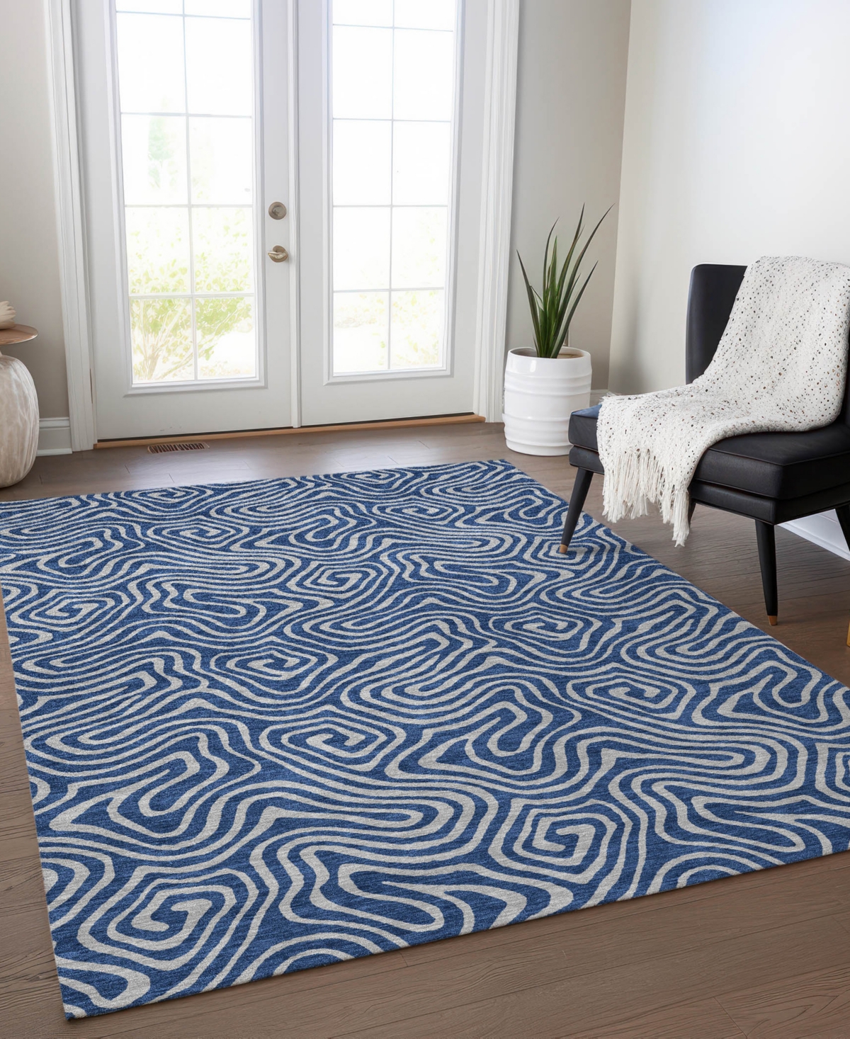Addison Chantille Mahine Washable Acn1031 3'x5' Area Rug In Navy