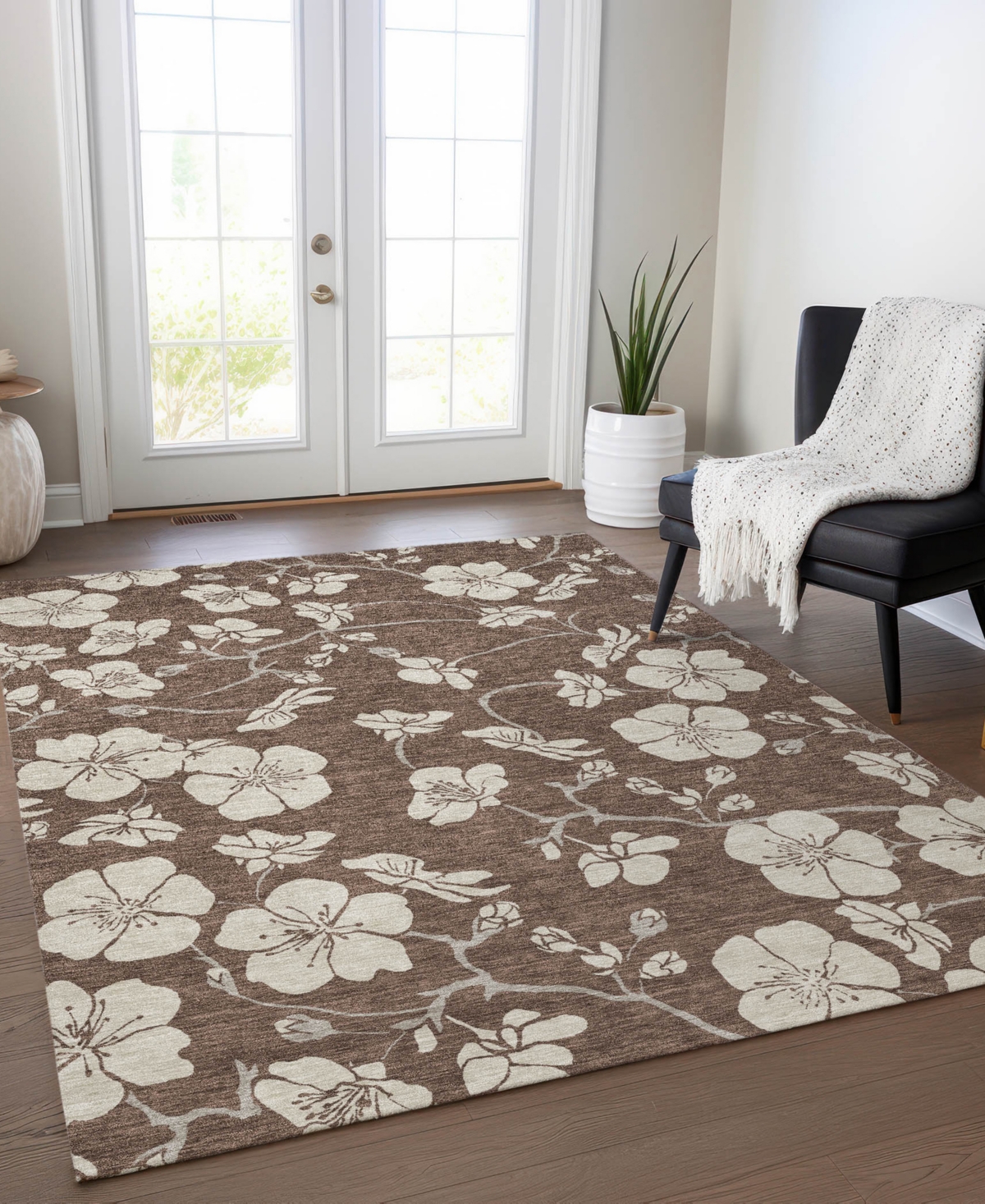 Addison Chantille Mahine Washable Acn1032 8'x10' Area Rug In Brown