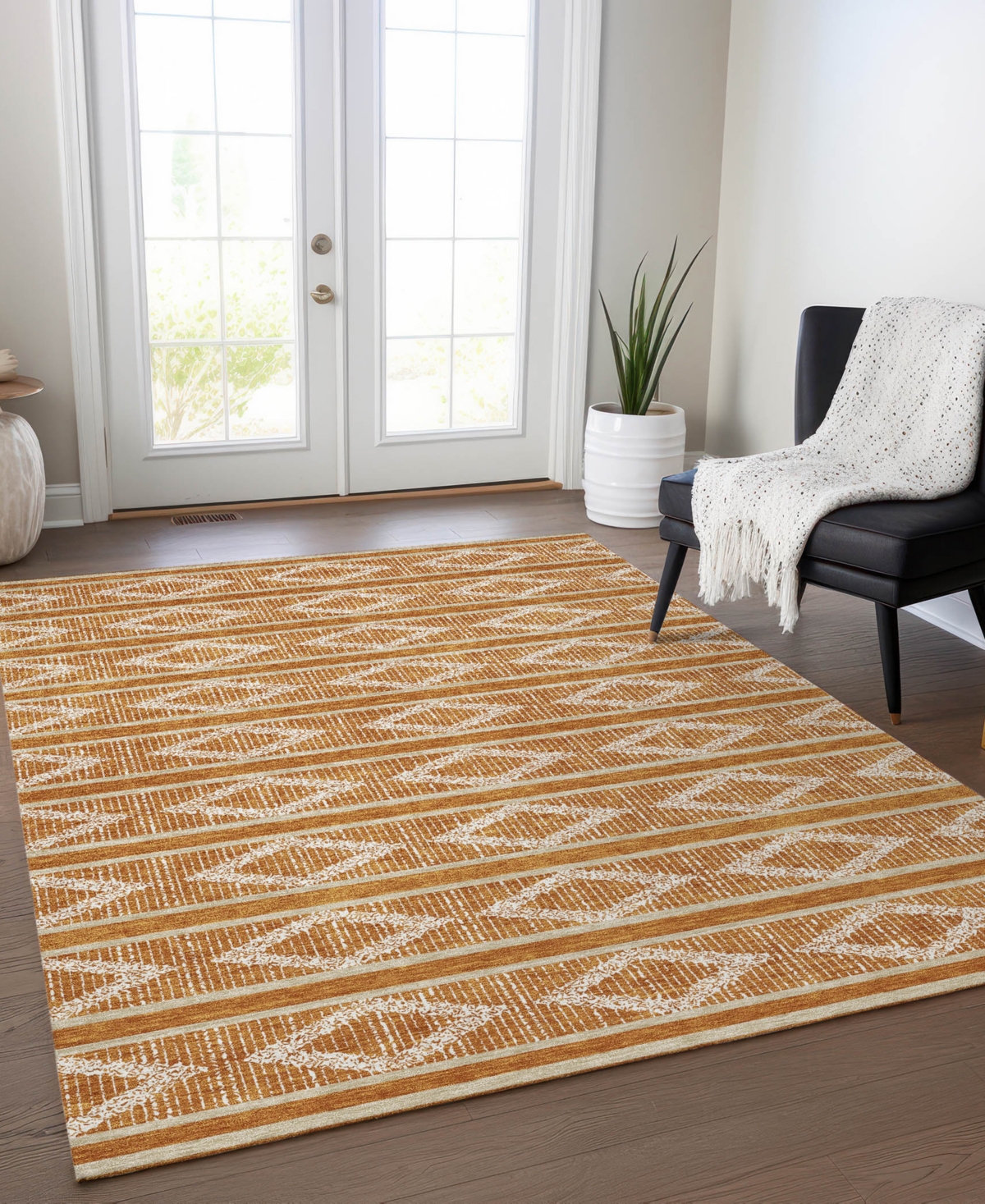 Addison Chantille Mahine Washable Acn1029 9'x12' Area Rug In Paprika