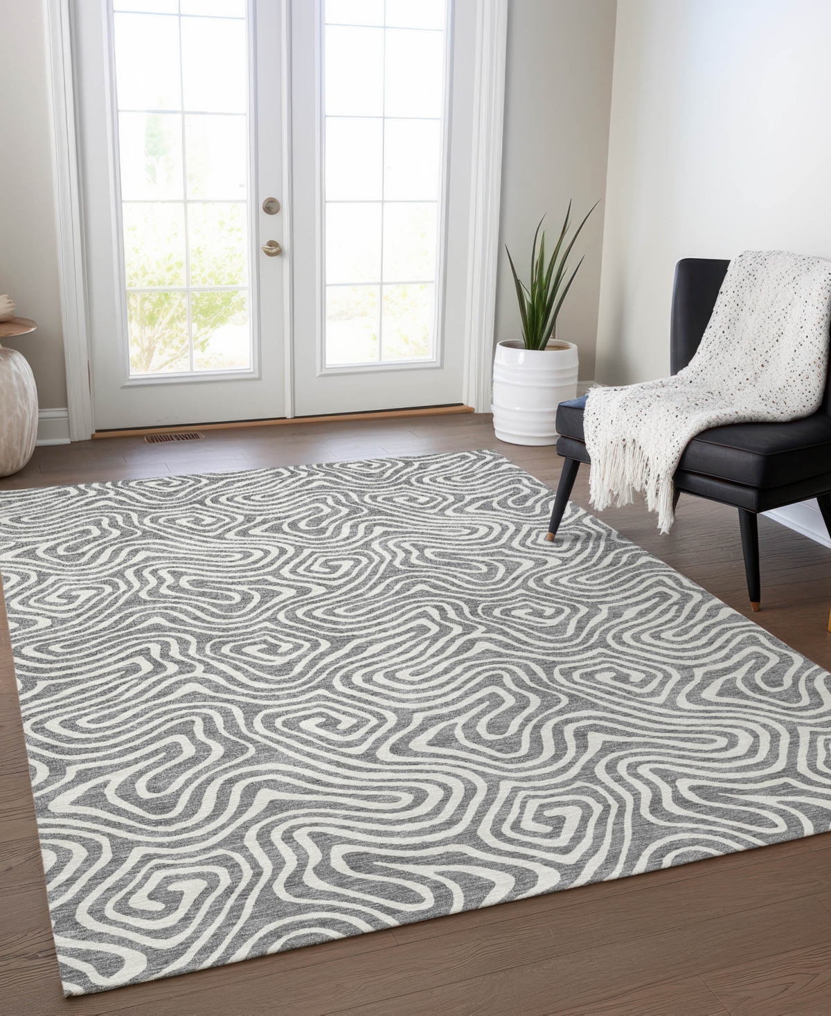 Addison Chantille Mahine Washable Acn1030 8'x10' Area Rug In Gray