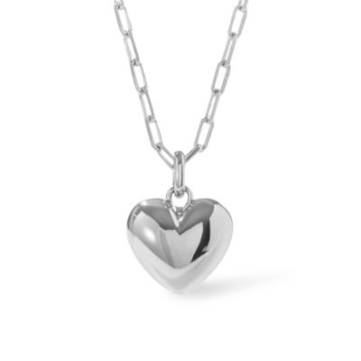 Puffed Heart Necklace Lev Silver