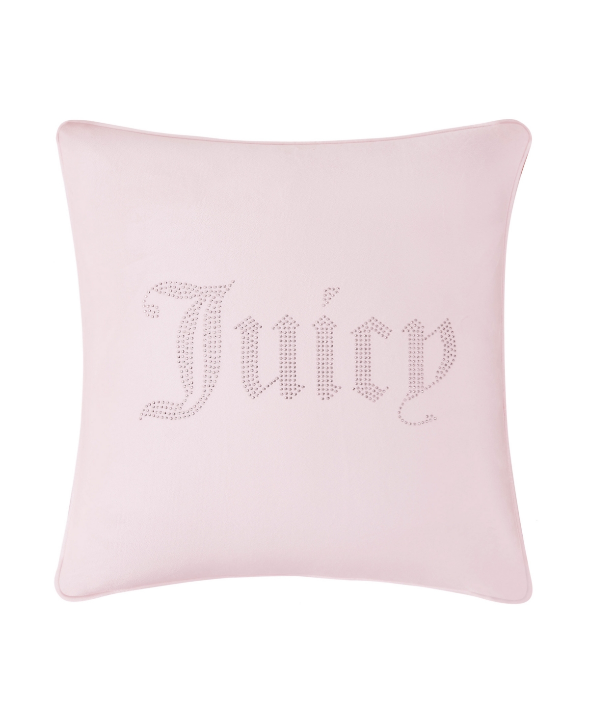 Juicy Couture Rhinestone Logo Decorative Pillow, 20" X 20" In Marshmallow Pink