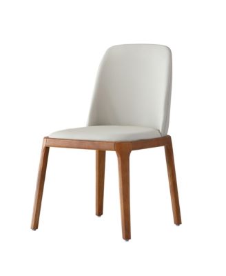 Streamdale Modern PU Leather Dining Chairs with Wooden Legs (Set of 2)