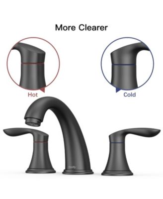 Bathroom Sink Faucet, Faucet for Bathroom Sink, Widespread Matte Black Bathroom Faucet 3 Hole