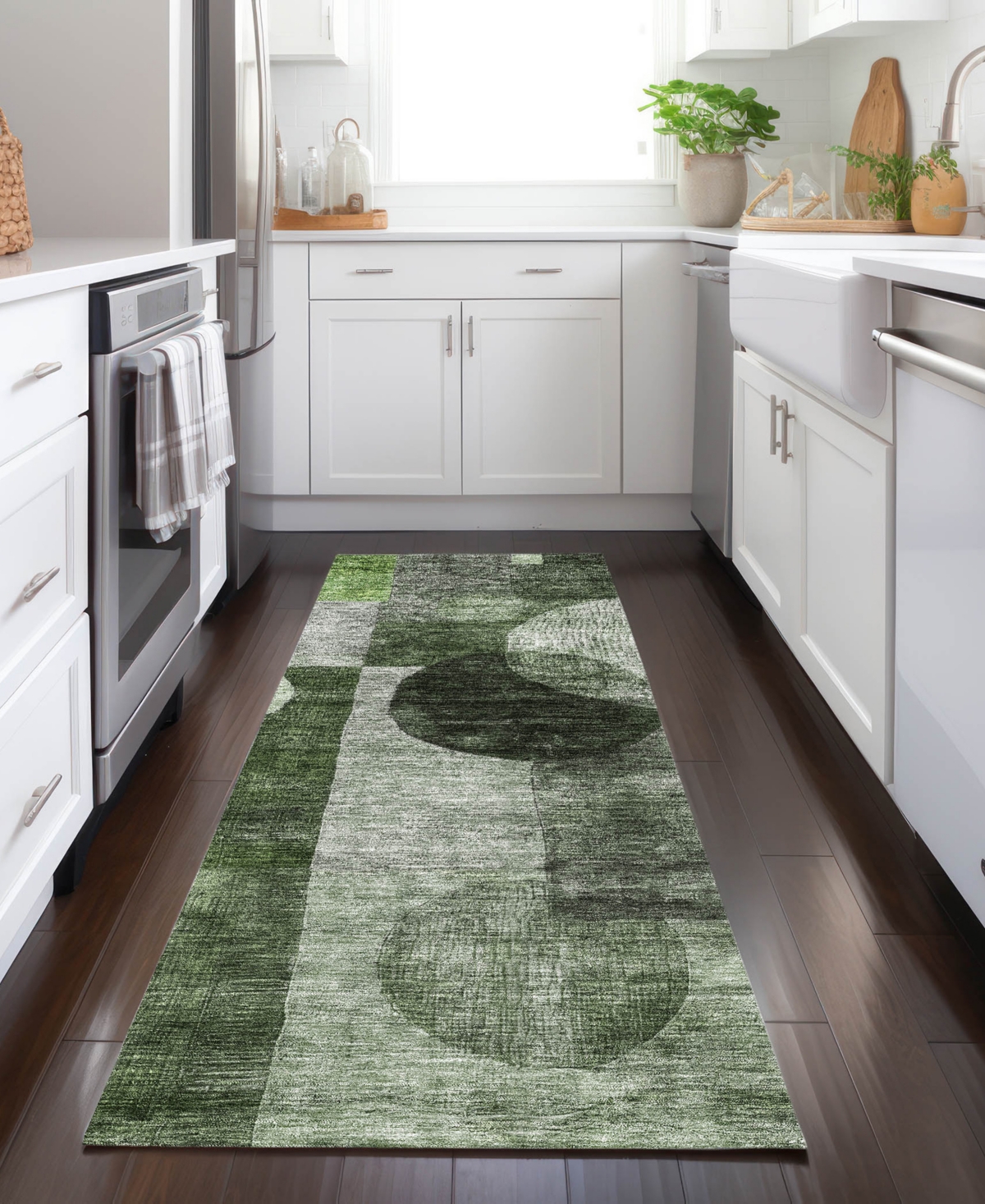 Addison Chantille Machine Washable Acn1114 2'3''x7'6'' Runner Area Rug In Moss