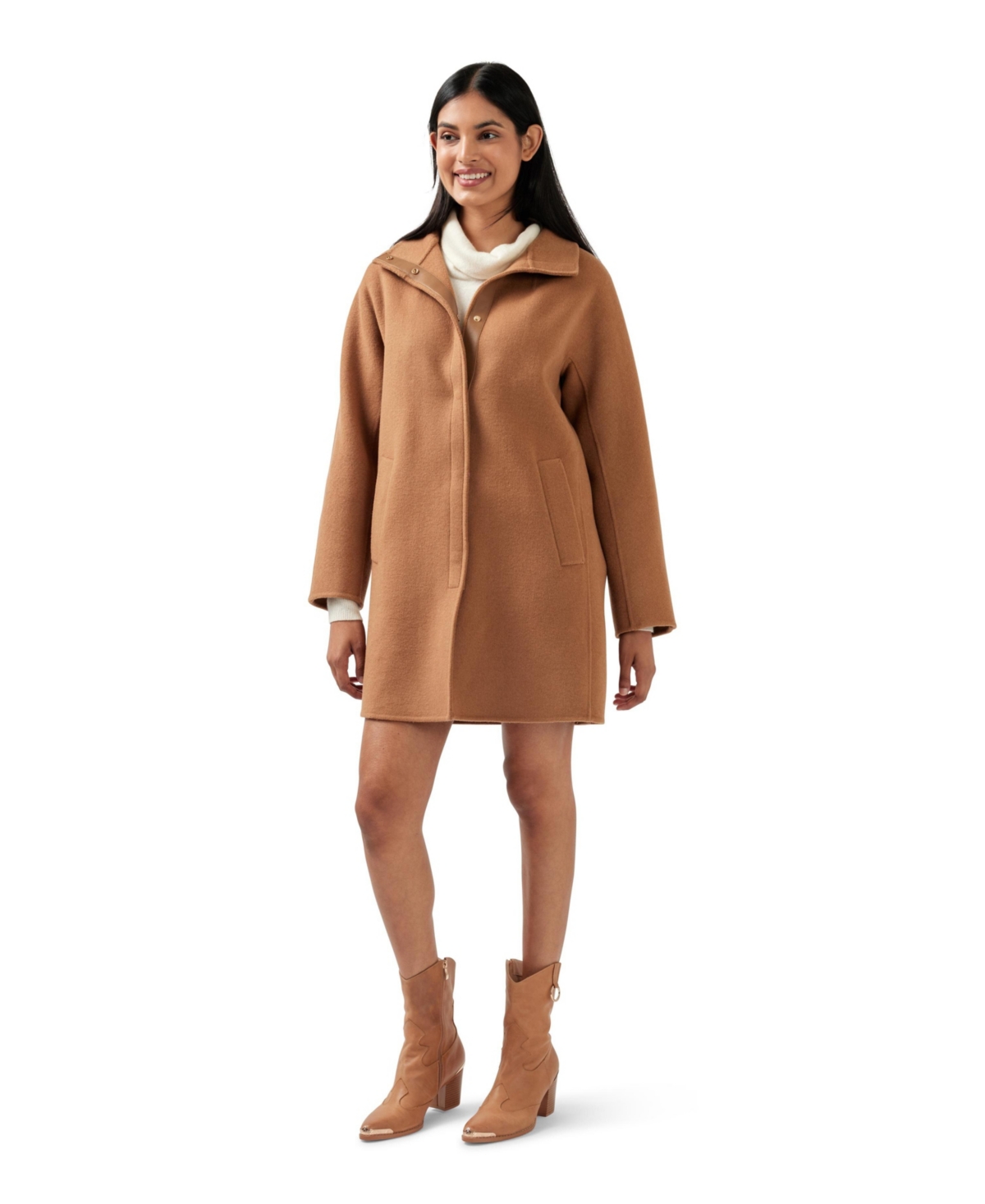 Belle & Bloom Women's Come On Over Trimmed Coat