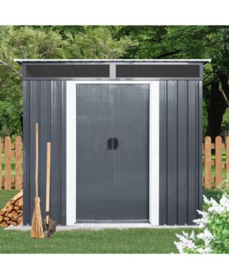 Streamdale 5ft x 6ft Outdoor Metal Shed with Window (Black/White