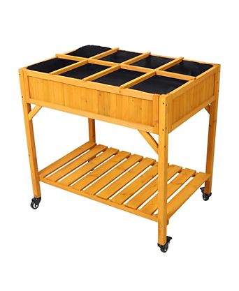 8-Pocket Mobile Herb & Veggie Planter with Storage