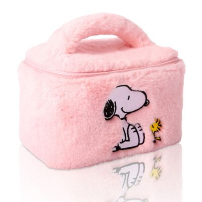 Snoopy Fluffy Cosmetic Bag for Travel - Soft Plush Toiletry Makeup Cosmetic Jewelry Pouch