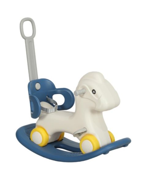 Детская игрушка Qaba 4-in-1 Detachable Push Handle Rocking Horse, 88 lbs. Capacity, Ages 2-5, цвет: Синий