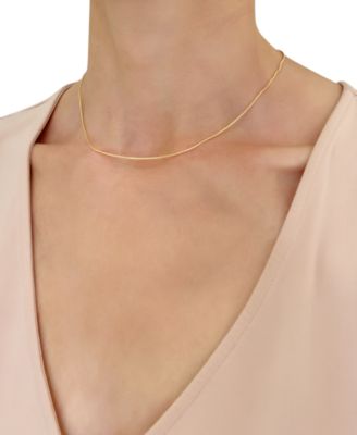 14k Gold Necklace, 16" Diamond Cut Wheat Chain (9/10mm)