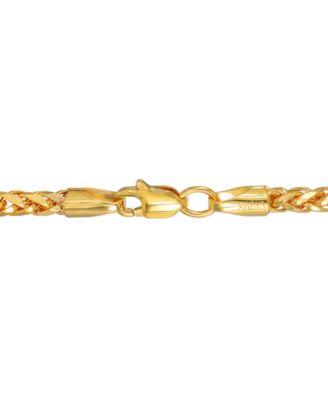 Polished Square Wheat 22" Chain Necklace (3mm) in 14k Gold