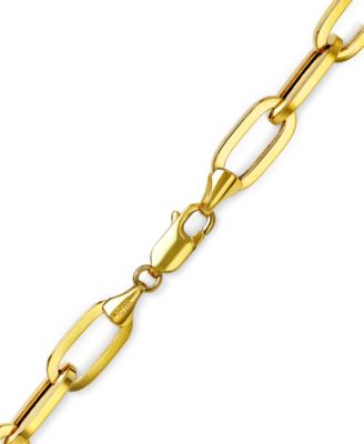 Paperclip Link Chain Bracelet in 14k Gold