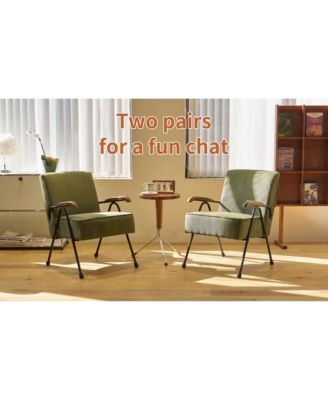 Modern Fabric Armchair with Metal Legs