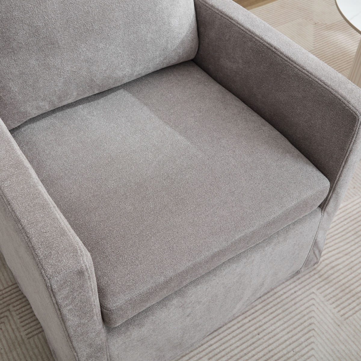 Streamdale Furniture 29.92'' Swivel Accent Chair, Upholstered Skirted Swivel Chair with Removable Back Cushion, 360 Degree Comfy Armchair for Living R