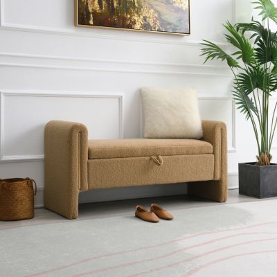 Modern Teddy End Bench with Arms & Storage