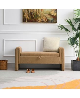 Modern Teddy End Bench with Arms & Storage