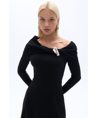 Women's One-Shoulder Midi Dress