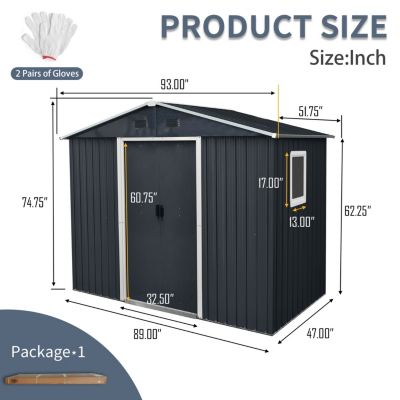 Streamdale 8ft x 4ft Metal Outdoor Storage Shed