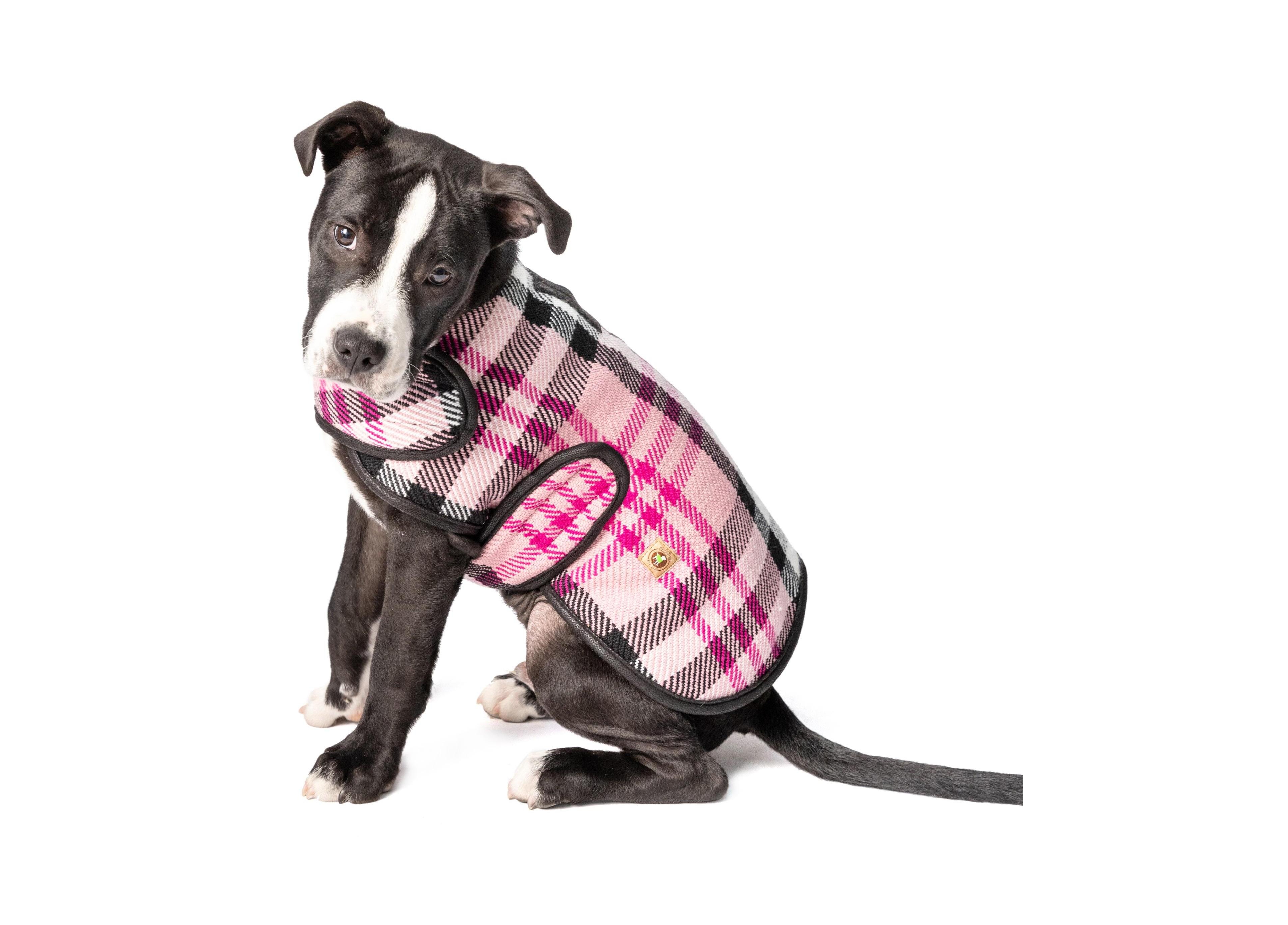 Chilly Dog M Pink Plaid Coat