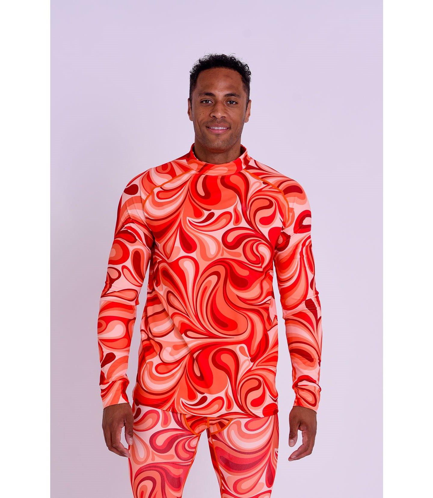 Мужской топ OOSC Clothing Baselayer - Shagadelic Baby!, цвет: Красный / Оранжевый — фото 1
