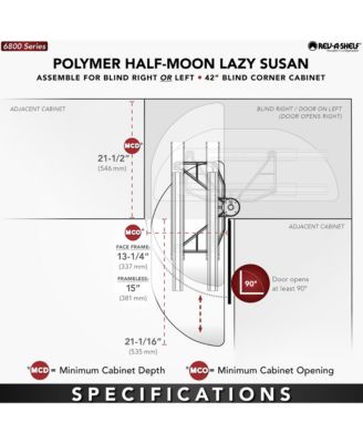 31" Lazy Susan Half-Moon Polymer Two-Tier Blind Cabinet 6882-31-11-570