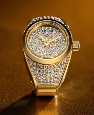 Women's Watch Ring Three-Hand Gold-Tone Stainless Steel Watch, 15mm