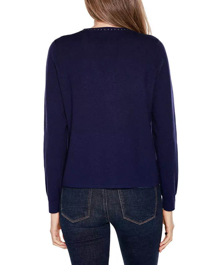 Women's Black Label Embroidered Open-Front Cardigan Sweater - thumbnail 2