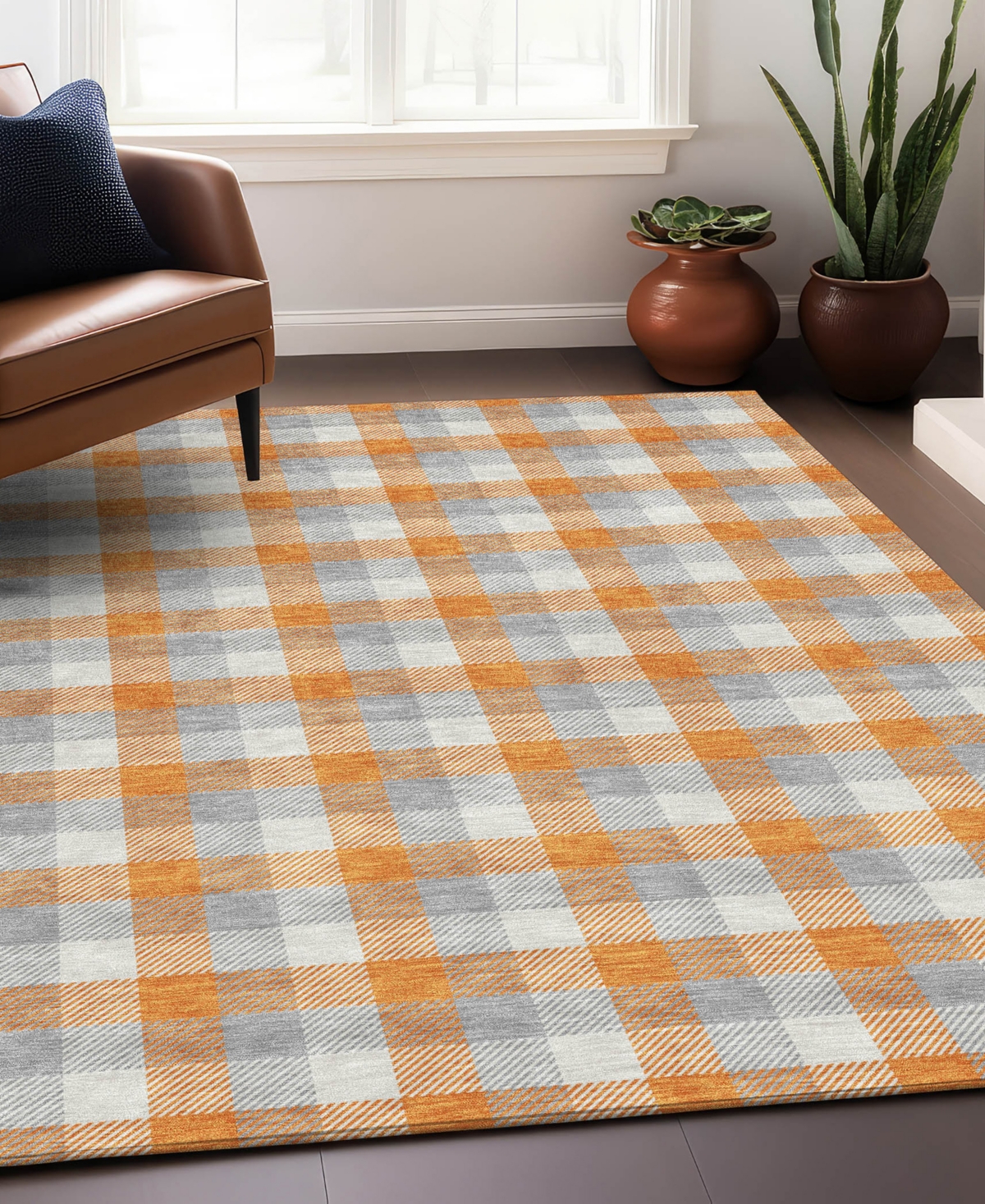 Addison Chantille Mahine Washable Acn1053 9'x12' Area Rug In Orange