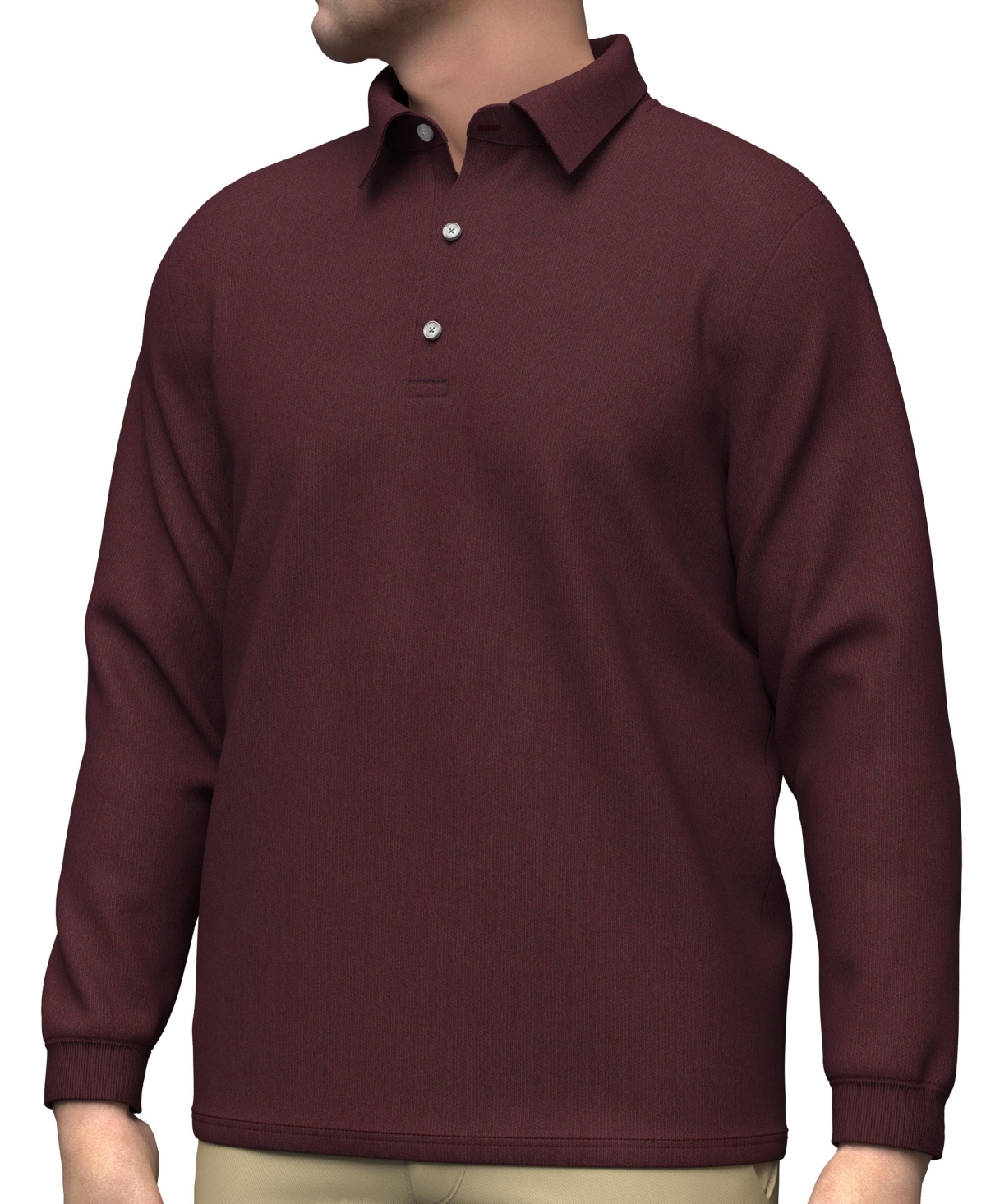 Pima Jersey L/S Polo - Burgundy