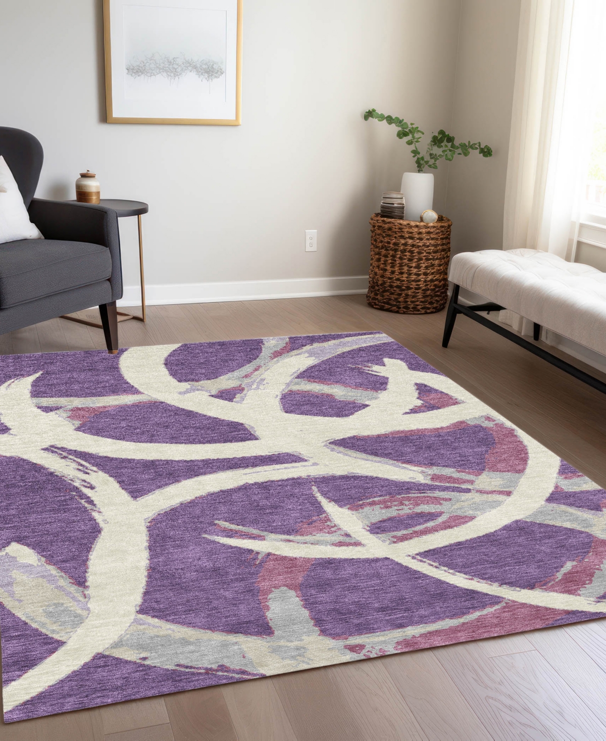 Addison Chantille Machine Washable Acn1022 10'x14' Area Rug In Purple
