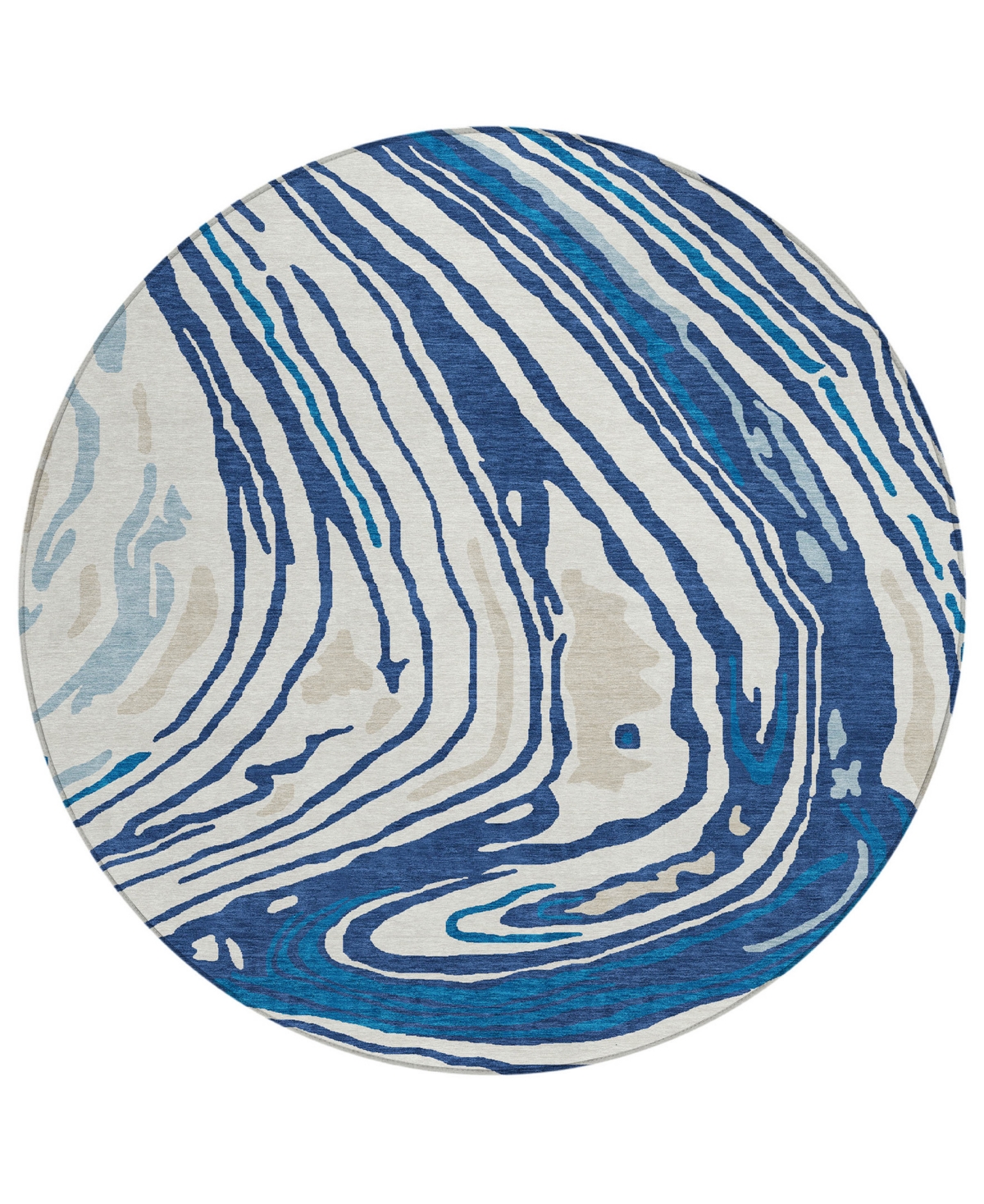 Addison Chantille Mahine Washable Acn1051 8'x8' Round Area Rug In Navy