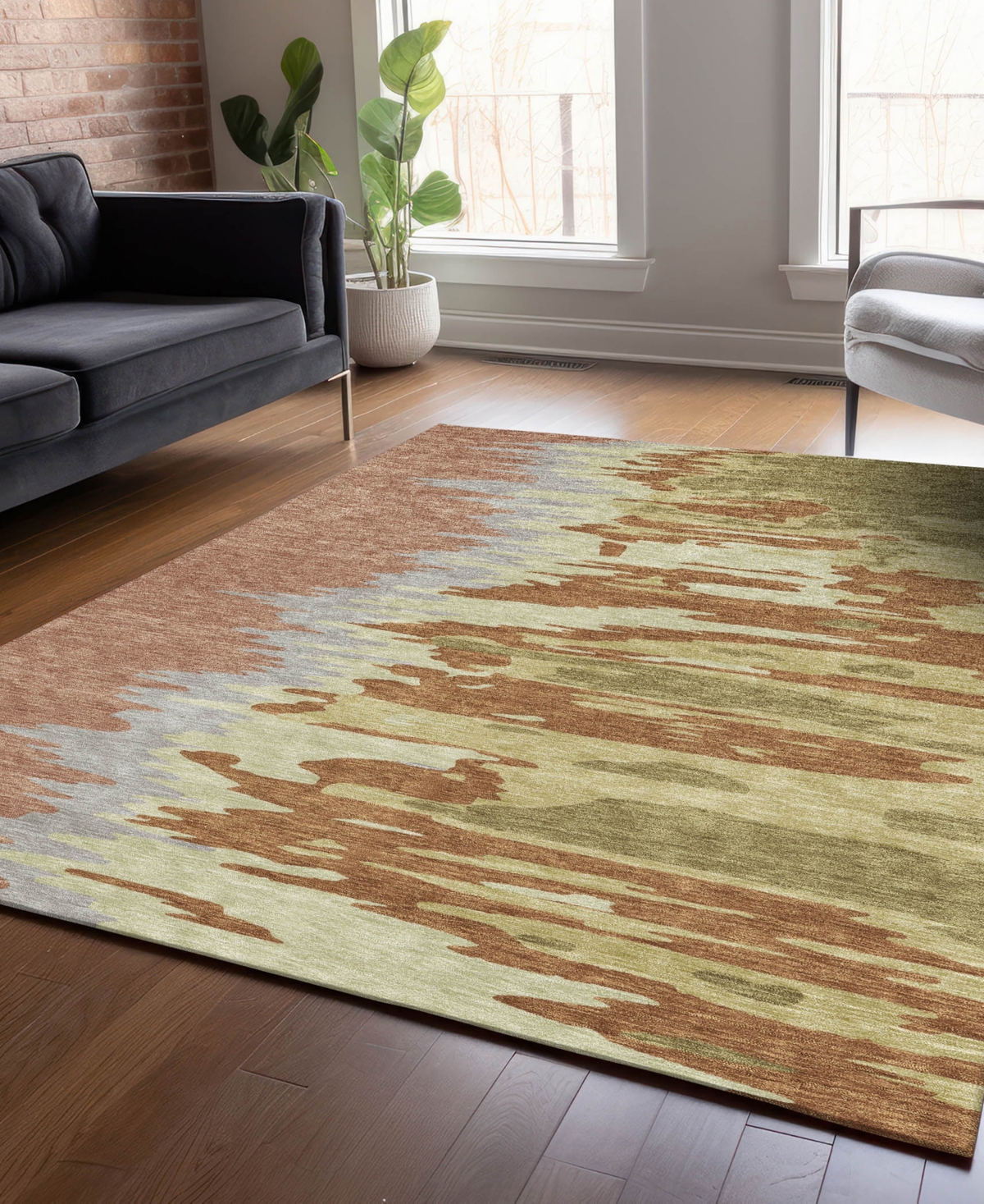 Addison Chantille Mahine Washable Acn1050 8'x10' Area Rug In Rust