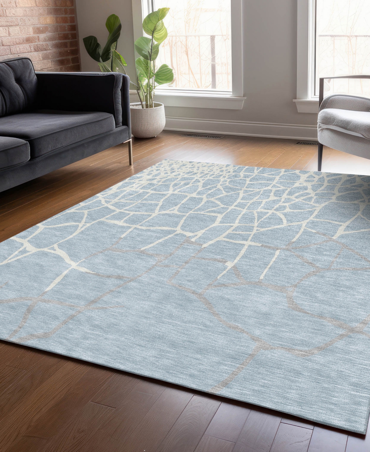 Addison Chantille Mahine Washable Acn1049 8'x10' Area Rug In Mist