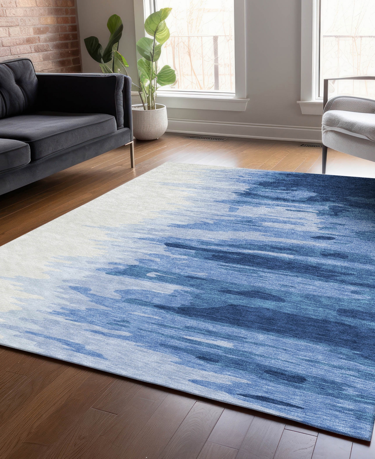 Addison Chantille Mahine Washable Acn1050 5'x7'6 Area Rug In Navy