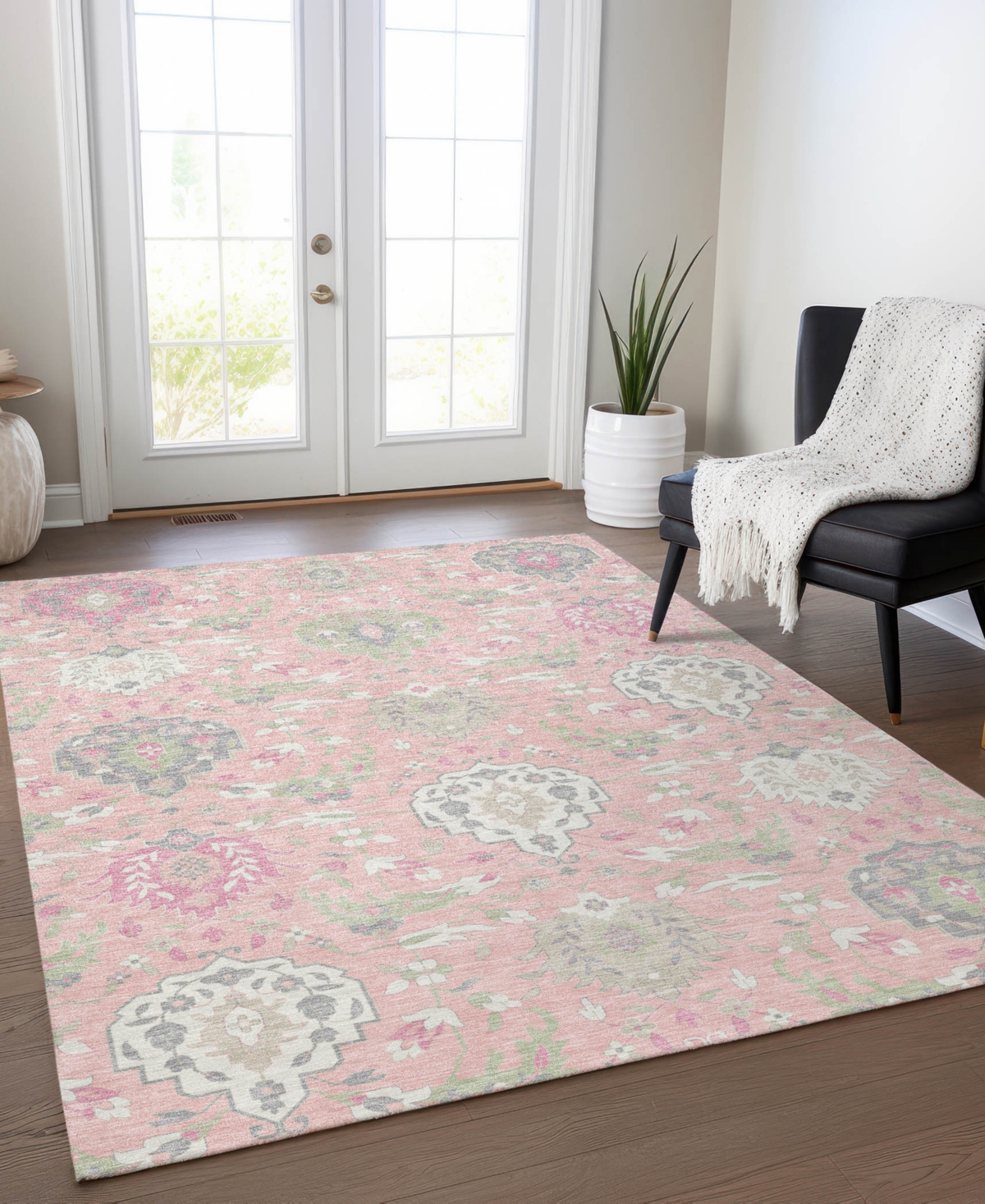 Addison Chantille Machine Washable Acn1026 5'x7'6 Area Rug In Pink