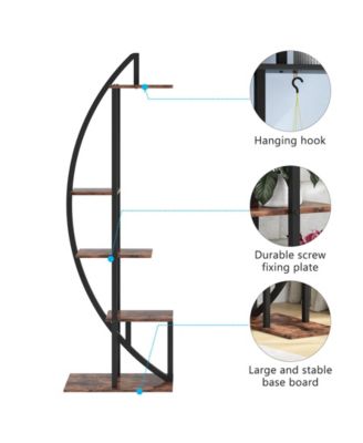 Multi-Purpose Curved Display Shelf Bonsai Flower Plant Stand Rack,5-Tier Plant Stand Pack of 2