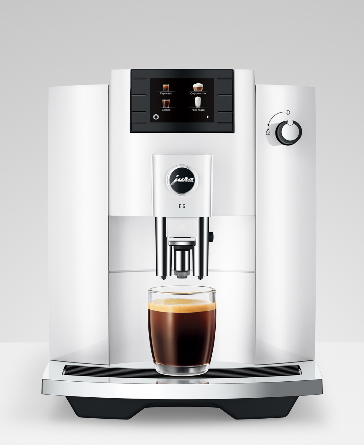 Jura E6 Fully Automatic Coffee Machine In Piano White