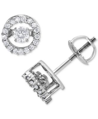 Macy's - Diamond Openwork Halo Stud Earrings (1/3 ct. t.w.) in 14k White Gold