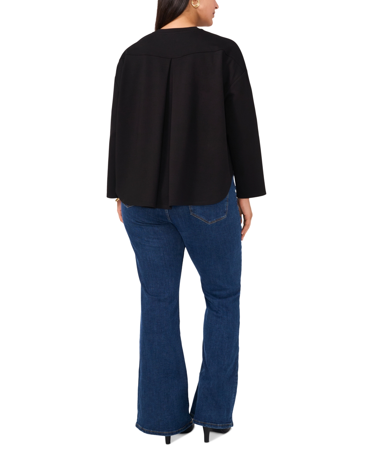 VINCE CAMUTO PLUS SIZE DROP SHOULDER BOXY LONG-SLEEVE TOP, EXCLUSIVELY AT MACY'S 